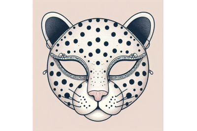 4 Spotty leopard mask. Cutout animal mask for kids to wear
