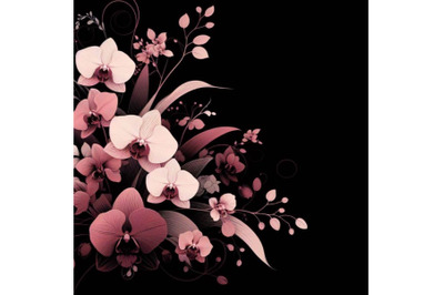 4 A very stylish floral background  with pink orchid flowers