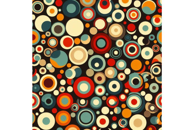 4 Retro seamless pattern with circles. Colorful vector background