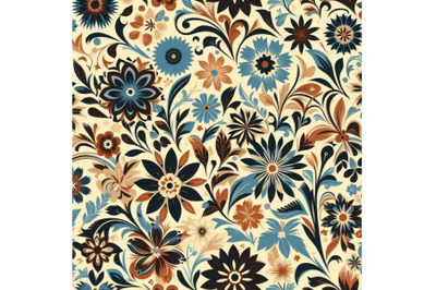 4 Seamless retro floral pattern