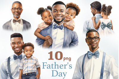 Fathers Day Clipart Set | Black Man Illustration