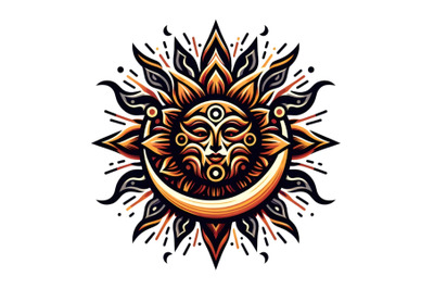 4 art of a sun logo with isolated background
