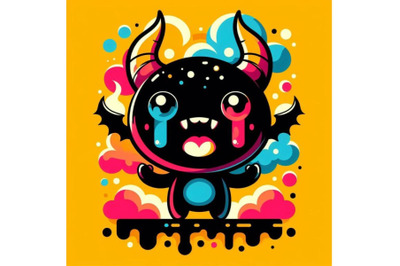 4 Cute and colorful cartoon demon