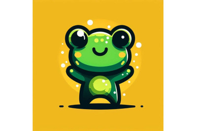 4 Cute green frog character