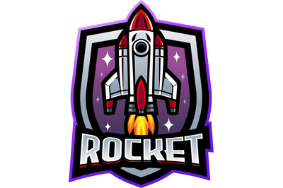 Rocket space mascot logo design