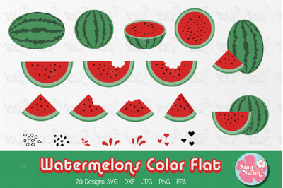 Watermelon Color Flat svg | Fruit svg clipart | Summer svg | Food clip