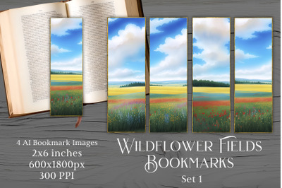 Printable Bookmarks - Wildflower Fields 1 - Fantasy Nature