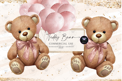 Teddy Bear Watercolor clipart