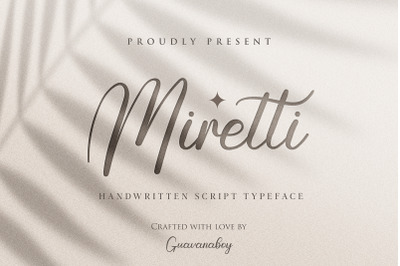 Miretti - Aesthetic Handwritten Font for Business