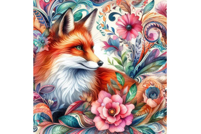 4 Beautiful decorative fox