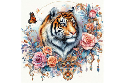 4 Beautiful decorative tiger