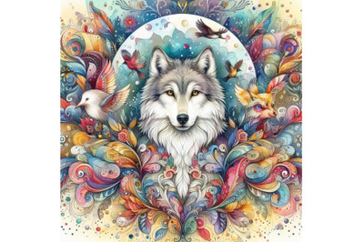 4 Beautiful decorative wolf