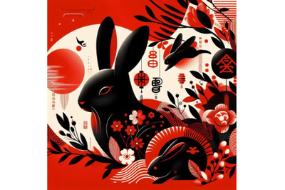 4 Abstract spring bunny pattern