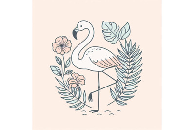 4 Cute flamingo with tropical summer