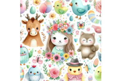 4 Cute floral and animal