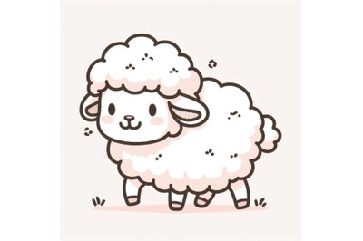 4 cute sheep cartoon