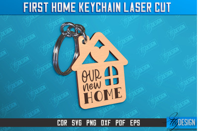 First Home Keychain Laser Cut | Happy Place | Housewarming Gift