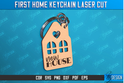 First Home Keychain Laser Cut | Happy Place | Housewarming Gift