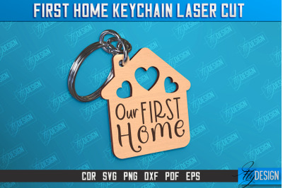First Home Keychain Laser Cut | Happy Place | Housewarming Gift