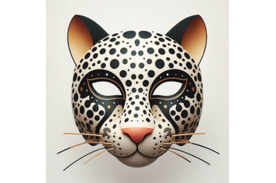 4 Spotty leopard mask. Cutout animal mask for kids to wear