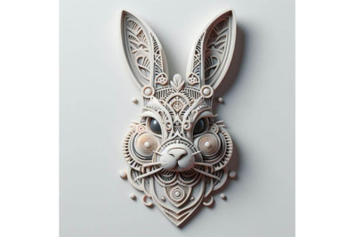 4 Animal tribal face bunny