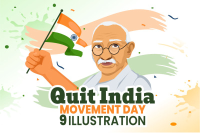 9 Quit India Movement Day Illustration