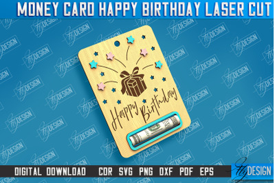 Money Card Happy Birthday | Greeting Card | Money&nbsp;Holder | CNC File