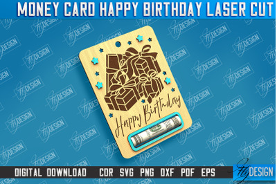 Money Card Happy Birthday | Greeting Card | Money&amp;nbsp;Holder | CNC File