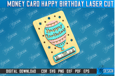 Money Card Happy Birthday | Greeting Card | Money&nbsp;Holder | CNC File