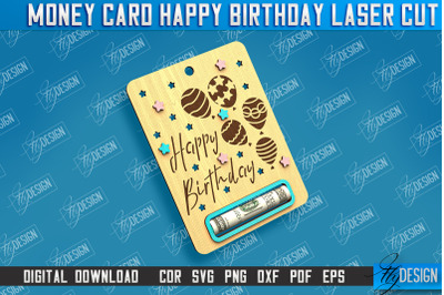 Money Card Happy Birthday | Greeting Card | Money&nbsp;Holder | CNC File