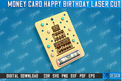 Money Card Happy Birthday | Greeting Card | Money&nbsp;Holder | CNC File