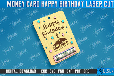 Money Card Happy Birthday | Greeting Card | Money&nbsp;Holder | CNC File