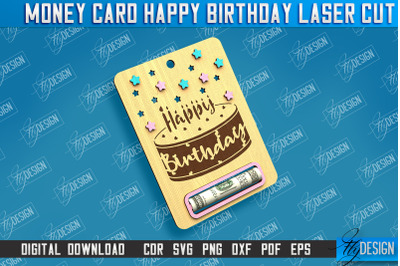 Money Card Happy Birthday | Greeting Card | Money&nbsp;Holder | CNC File