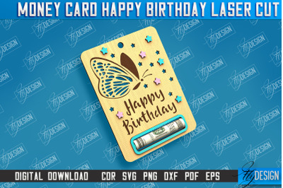 Money Card Happy Birthday | Greeting Card | Money&amp;nbsp;Holder | CNC File