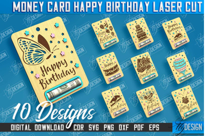 Money Card Happy Birthday Bundle | Greeting Card | CNC File