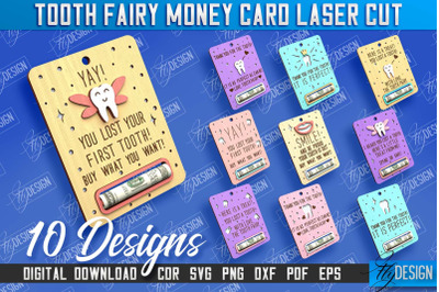 Tooth Fairy Money Card  Bundle | Childs Greeting Card | Money Holder