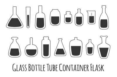 Glass Bottle Tube Container Flask Doodles PNG Clipart
