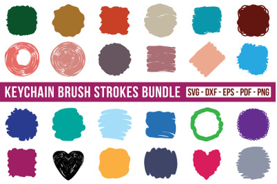 Keychain Brush Strokes SVG Bundle