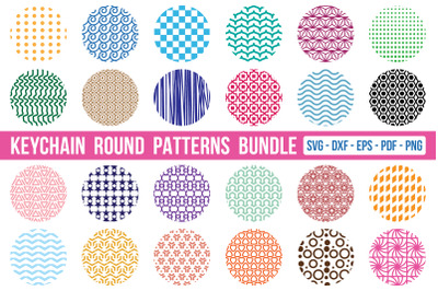 Keychain Round Patterns SVG Bundle