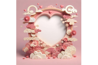 4 Valentines frame - vector. Hearts frame for valentines day