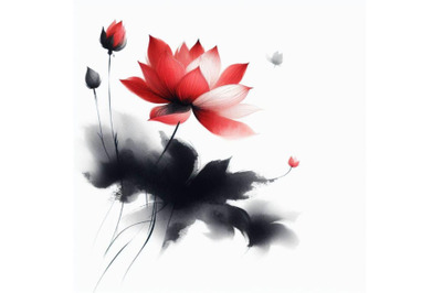 4 Watercolor beautiful lotus