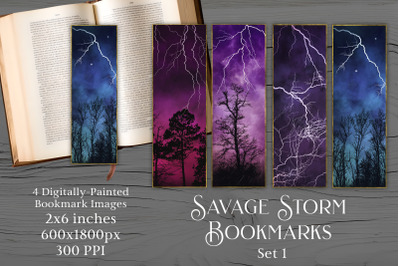 Printable Bookmarks - Savage Storm 1 - Fantasy Forest &amp; Sky