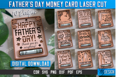 Fathers Day Money Card Bundle | Greeting Cards | Money Holder | CNC