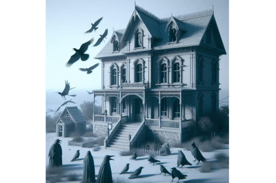 4 Haunted House with Crows