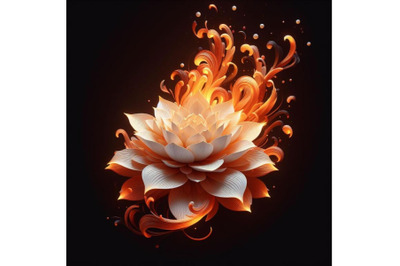 4 3D artwork Flower fire