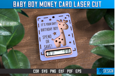 Baby Boy Money Card | Greeting Cards | Money Holder | CNC File