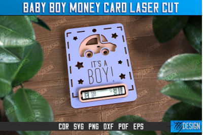 Baby Boy Money Card | Greeting Cards | Money Holder | CNC File