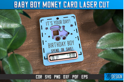 Baby Boy Money Card | Greeting Cards | Money Holder | CNC File