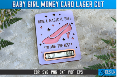 Baby Girl Money Card | Greeting Cards | Money Holder | CNC File