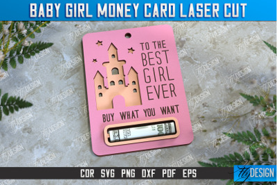 Baby Girl Money Card | Greeting Cards | Money Holder | CNC File